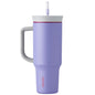 Owala Stainless Steel Triple Layer Insulated Travel Tumbler with Spill Resistant Lid, Straw, and Carry Handle, BPA Free, 40 oz, Dark Blue (Saltwater Starfish) - 7DAY'S
