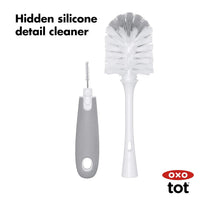OXO Tot Bottle Brush with Nipple Cleaner and Stand, Gray - 7DAY'S