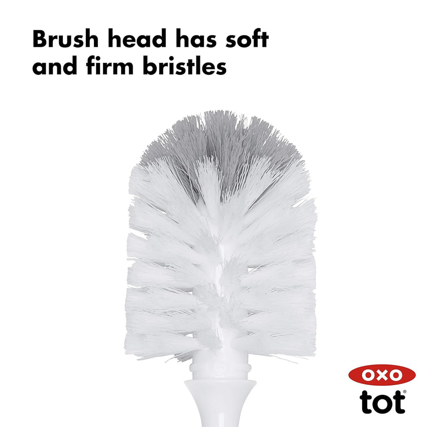 OXO Tot Bottle Brush with Nipple Cleaner and Stand, Gray - 7DAY'S