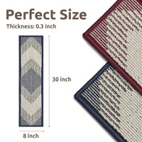 PADOOR 15PC Stair - Treads Non Slip, 3D Peel and Stick Stair Treads for Wooden Steps Indoor, Stair - Carpet Treads Washable Reusable Adhesive Stair - Runner Rugs for Kids and Dogs 8"x30" Brown - 7DAY'S