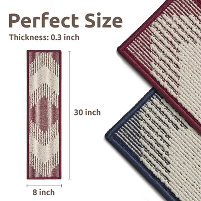 PADOOR 15PC Stair - Treads Non Slip, 3D Peel and Stick Stair Treads for Wooden Steps Indoor, Stair - Carpet Treads Washable Reusable Adhesive Stair - Runner Rugs for Kids and Dogs 8"x30" Brown - 7DAY'S