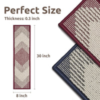 PADOOR 15PC Stair - Treads Non Slip, 3D Peel and Stick Stair Treads for Wooden Steps Indoor, Stair - Carpet Treads Washable Reusable Adhesive Stair - Runner Rugs for Kids and Dogs 8"x30" Brown - 7DAY'S