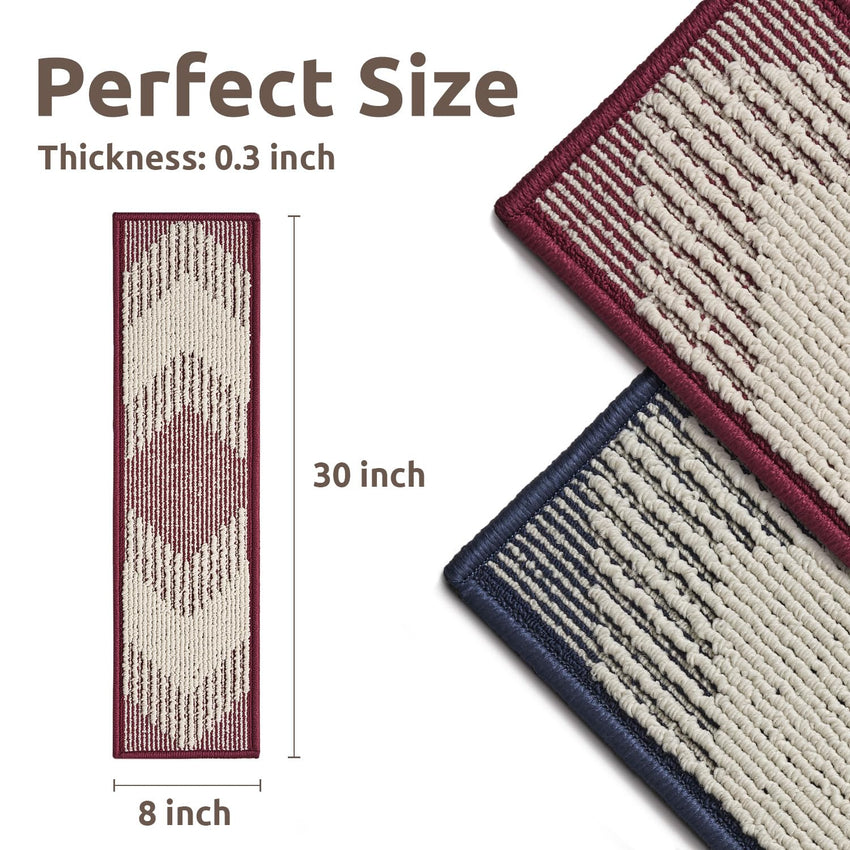 PADOOR 15PC Stair - Treads Non Slip, 3D Peel and Stick Stair Treads for Wooden Steps Indoor, Stair - Carpet Treads Washable Reusable Adhesive Stair - Runner Rugs for Kids and Dogs 8"x30" Brown - 7DAY'S