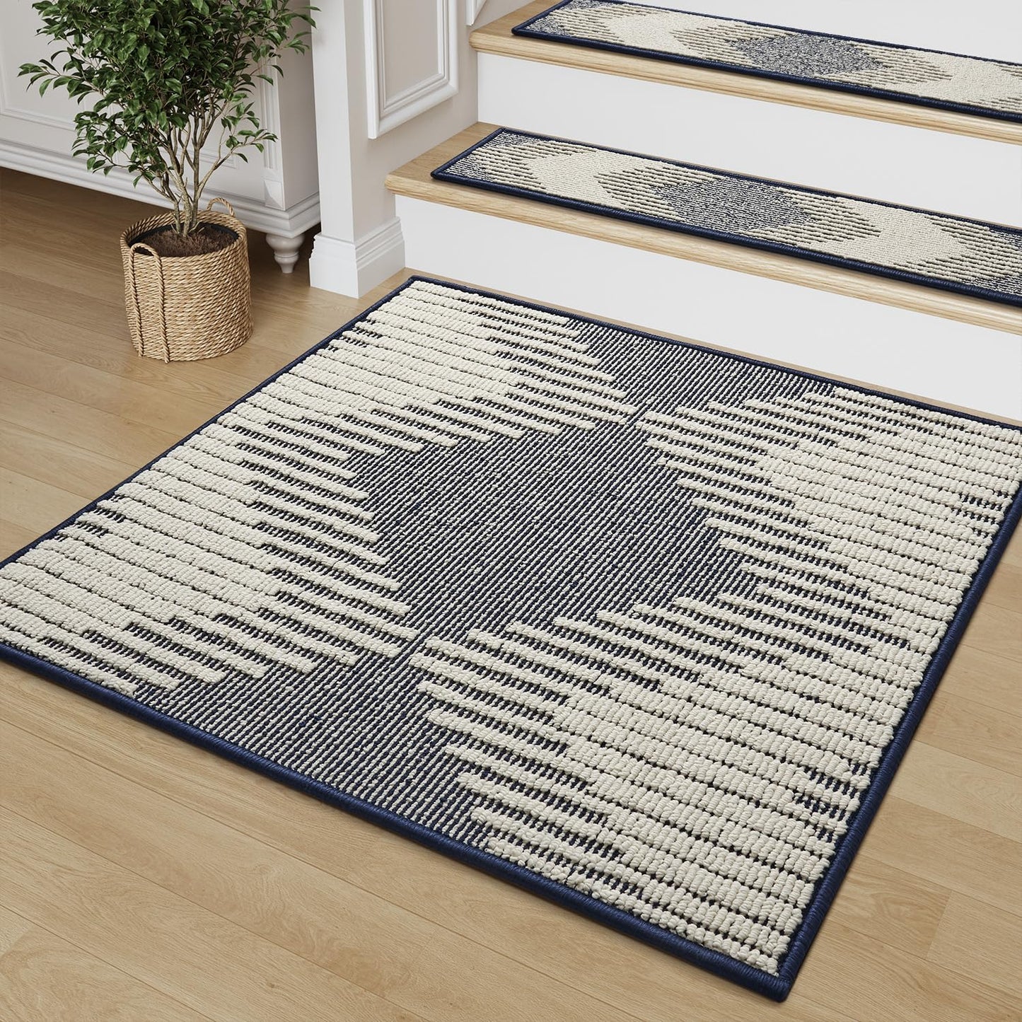 PADOOR 15PC Stair - Treads Non Slip, 3D Peel and Stick Stair Treads for Wooden Steps Indoor, Stair - Carpet Treads Washable Reusable Adhesive Stair - Runner Rugs for Kids and Dogs 8"x30" Brown - 7DAY'S