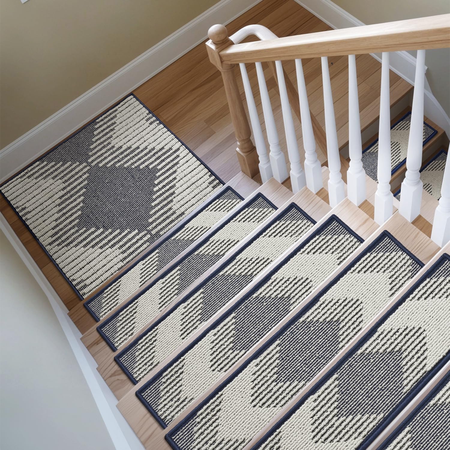 PADOOR 15PC Stair - Treads Non Slip, 3D Peel and Stick Stair Treads for Wooden Steps Indoor, Stair - Carpet Treads Washable Reusable Adhesive Stair - Runner Rugs for Kids and Dogs 8"x30" Brown - 7DAY'S