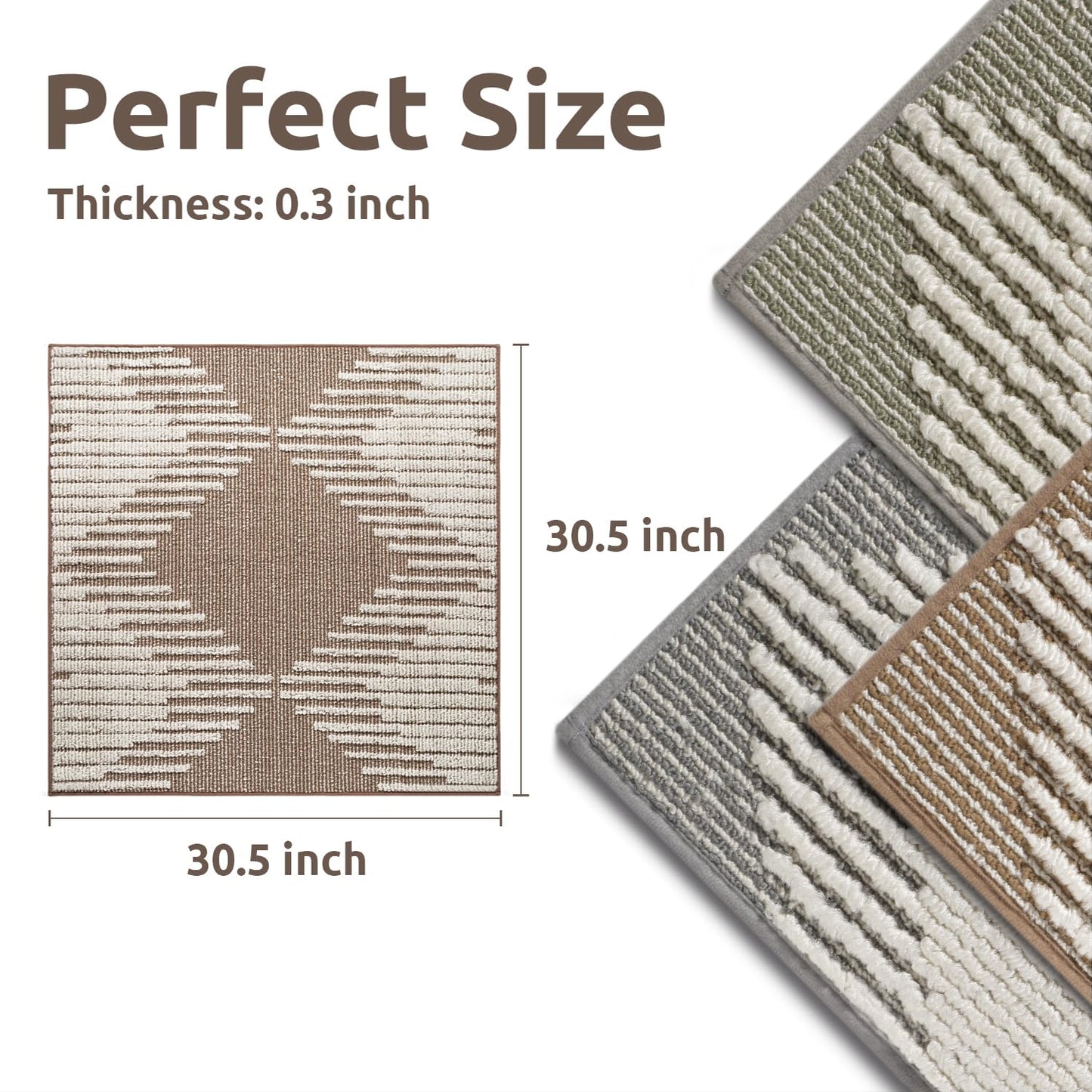 PADOOR 15PC Stair - Treads Non Slip, 3D Peel and Stick Stair Treads for Wooden Steps Indoor, Stair - Carpet Treads Washable Reusable Adhesive Stair - Runner Rugs for Kids and Dogs 8"x30" Brown - 7DAY'S