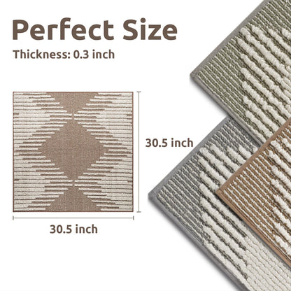 PADOOR 15PC Stair - Treads Non Slip, 3D Peel and Stick Stair Treads for Wooden Steps Indoor, Stair - Carpet Treads Washable Reusable Adhesive Stair - Runner Rugs for Kids and Dogs 8"x30" Brown - 7DAY'S