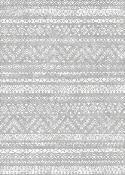 PADOOR 8x10 Rugs for Living Room Non Slip Geometric Machine Washable Rugs Neutral Area - Rugs 8x10 Modern Ultra Thin Carpet for Bedroom Dining Room, No Shedding Office Rug, Grey Rug - 7DAY'S