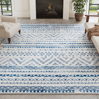 PADOOR 8x10 Rugs for Living Room Non Slip Geometric Machine Washable Rugs Neutral Area - Rugs 8x10 Modern Ultra Thin Carpet for Bedroom Dining Room, No Shedding Office Rug, Grey Rug - 7DAY'S