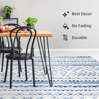PADOOR 8x10 Rugs for Living Room Non Slip Geometric Machine Washable Rugs Neutral Area - Rugs 8x10 Modern Ultra Thin Carpet for Bedroom Dining Room, No Shedding Office Rug, Grey Rug - 7DAY'S