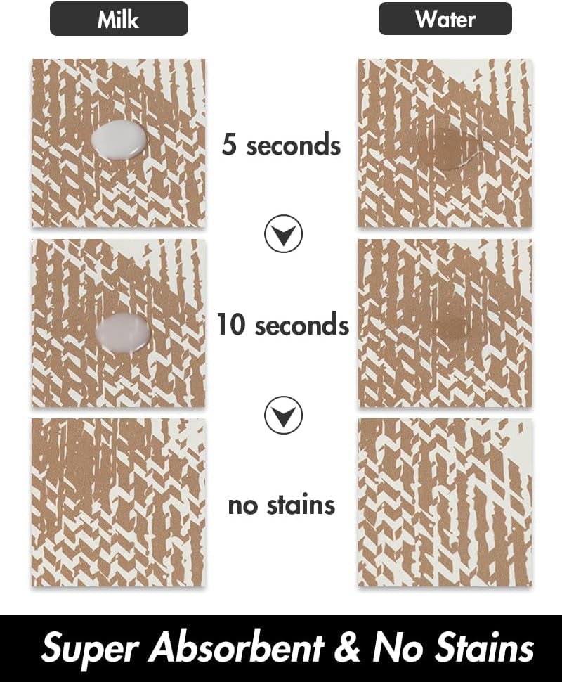 PADOOR Absorbent Pet Food Mat - Bone Shaped Dog Bowl Mat - Quick Dry, No Stains - Placemat for Sloppy Drinkers, 12"x19", Brown - 7DAY'S