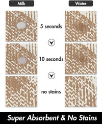 PADOOR Absorbent Pet Food Mat - Bone Shaped Dog Bowl Mat - Quick Dry, No Stains - Placemat for Sloppy Drinkers, 12"x19", Brown - 7DAY'S