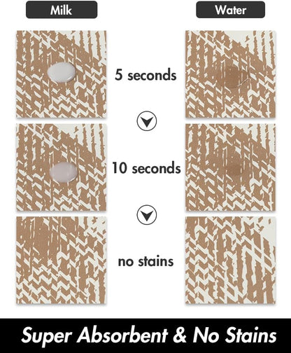 PADOOR Absorbent Pet Food Mat - Bone Shaped Dog Bowl Mat - Quick Dry, No Stains - Placemat for Sloppy Drinkers, 12"x19", Brown - 7DAY'S