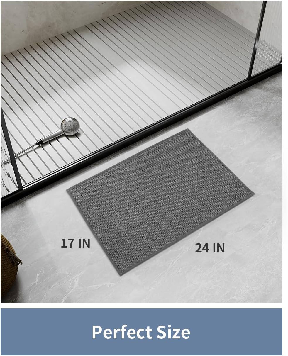 PADOOR Bath - Mat, Non Slip Bath Mats for Bathroom Soft and Absorbent Braided Bathroom Mat Machine Washable Bathroom Rugs Non Skid Rubber Backing - 7DAY'S