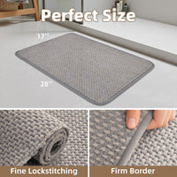 PADOOR - Bath Mat - Super Absorbent Chenille Bathroom Mats - Rubber Backed Bath Mats for Bathroom Non Slip, Machine Washable Bathroom Rugs Front of Bathtub,Shower Room,Sink - 17×28, Beige&Cream - 7DAY'S