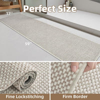 PADOOR - Bath Mat - Super Absorbent Chenille Bathroom Mats - Rubber Backed Bath Mats for Bathroom Non Slip, Machine Washable Bathroom Rugs Front of Bathtub,Shower Room,Sink - 17×28, Beige&Cream - 7DAY'S