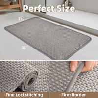 PADOOR - Bath Mat - Super Absorbent Chenille Bathroom Mats - Rubber Backed Bath Mats for Bathroom Non Slip, Machine Washable Bathroom Rugs Front of Bathtub,Shower Room,Sink - 17×28, Beige&Cream - 7DAY'S