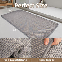 PADOOR - Bath Mat - Super Absorbent Chenille Bathroom Mats - Rubber Backed Bath Mats for Bathroom Non Slip, Machine Washable Bathroom Rugs Front of Bathtub,Shower Room,Sink - 17×28, Beige&Cream - 7DAY'S