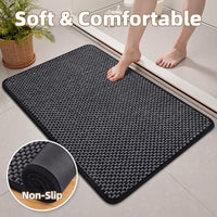 PADOOR - Bath Mat - Super Absorbent Chenille Bathroom Mats - Rubber Backed Bath Mats for Bathroom Non Slip, Machine Washable Bathroom Rugs Front of Bathtub,Shower Room,Sink - 17×28, Beige&Cream - 7DAY'S