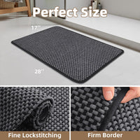 PADOOR - Bath Mat - Super Absorbent Chenille Bathroom Mats - Rubber Backed Bath Mats for Bathroom Non Slip, Machine Washable Bathroom Rugs Front of Bathtub,Shower Room,Sink - 17×28, Beige&Cream - 7DAY'S