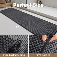 PADOOR - Bath Mat - Super Absorbent Chenille Bathroom Mats - Rubber Backed Bath Mats for Bathroom Non Slip, Machine Washable Bathroom Rugs Front of Bathtub,Shower Room,Sink - 17×28, Beige&Cream - 7DAY'S