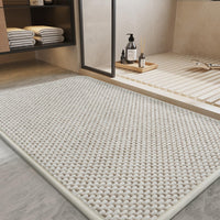 PADOOR - Bath Mat - Super Absorbent Chenille Bathroom Mats - Rubber Backed Bath Mats for Bathroom Non Slip, Machine Washable Bathroom Rugs Front of Bathtub,Shower Room,Sink - 17×28, Beige&Cream - 7DAY'S