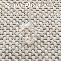 PADOOR - Bath Mat - Super Absorbent Chenille Bathroom Mats - Rubber Backed Bath Mats for Bathroom Non Slip, Machine Washable Bathroom Rugs Front of Bathtub,Shower Room,Sink - 17×28, Beige&Cream - 7DAY'S