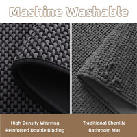 PADOOR - Bath Mat - Super Absorbent Chenille Bathroom Mats - Rubber Backed Bath Mats for Bathroom Non Slip, Machine Washable Bathroom Rugs Front of Bathtub,Shower Room,Sink - 17×28, Beige&Cream - 7DAY'S