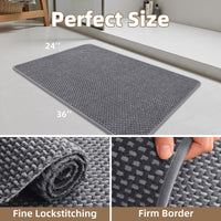 PADOOR - Bath Mat - Super Absorbent Chenille Bathroom Mats - Rubber Backed Bath Mats for Bathroom Non Slip, Machine Washable Bathroom Rugs Front of Bathtub,Shower Room,Sink - 17×28, Beige&Cream - 7DAY'S