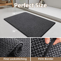 PADOOR - Bath Mat - Super Absorbent Chenille Bathroom Mats - Rubber Backed Bath Mats for Bathroom Non Slip, Machine Washable Bathroom Rugs Front of Bathtub,Shower Room,Sink - 17×28, Beige&Cream - 7DAY'S