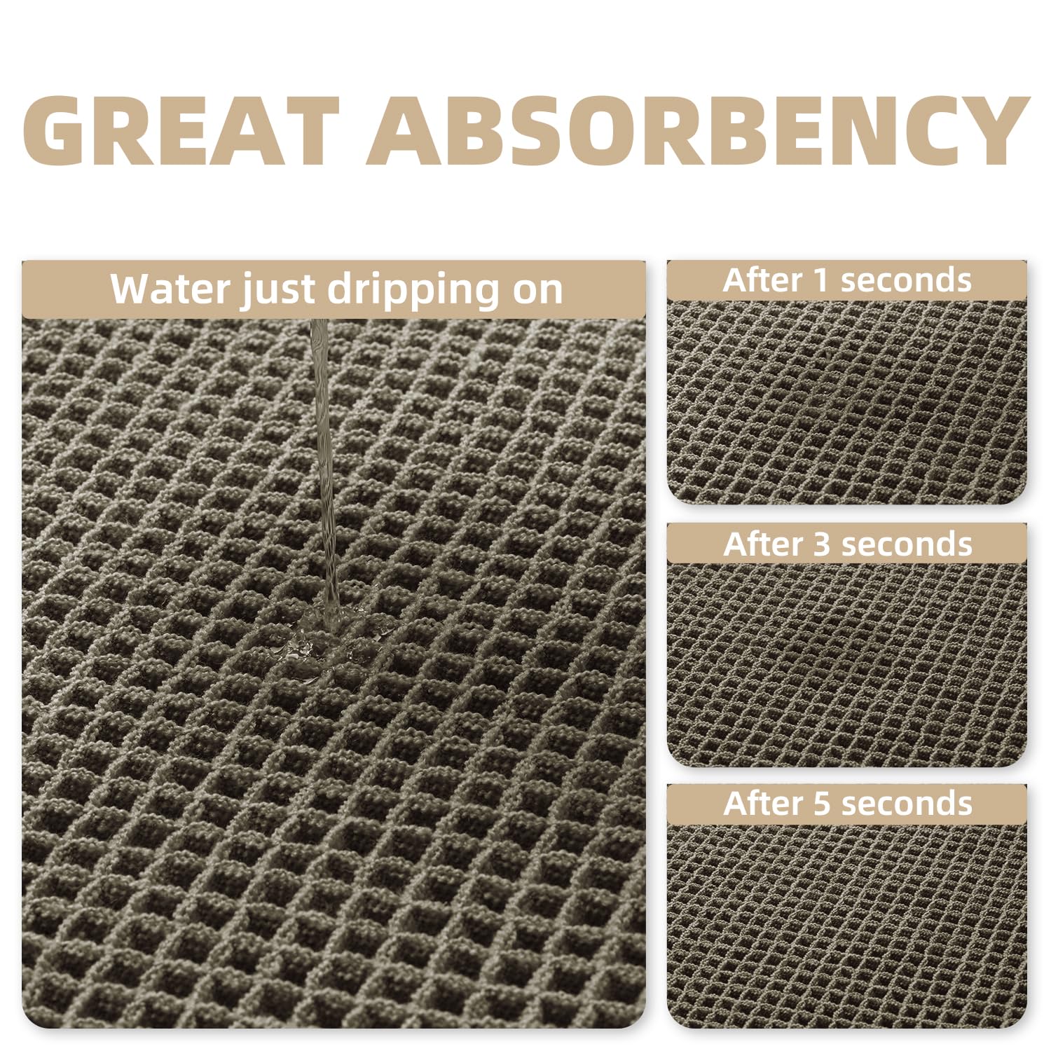 PADOOR Bath mats for Bathroom Non Slip, Bath Rugs, Bathroom mat, Absorbent Bath mat, 24" x 36", Green - 7DAY'S