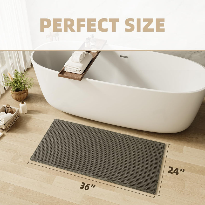 PADOOR Bath mats for Bathroom Non Slip, Bath Rugs, Bathroom mat, Absorbent Bath mat, 24" x 36", Green - 7DAY'S