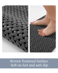 PADOOR Bathtub - Mat Non Slip with Suction Cups and Drain Holes, Machine Washable Shower Mat Anti Slip Bath Mat for Tub for Kids (14"x27" Gray) - 7DAY'S