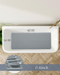 PADOOR Bathtub - Mat Non Slip with Suction Cups and Drain Holes, Machine Washable Shower Mat Anti Slip Bath Mat for Tub for Kids (14"x27" Gray) - 7DAY'S