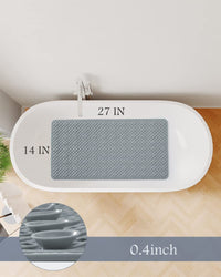 PADOOR Bathtub - Mat Non Slip with Suction Cups and Drain Holes, Machine Washable Shower Mat Anti Slip Bath Mat for Tub for Kids (14"x27" Gray) - 7DAY'S