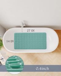 PADOOR Bathtub - Mat Non Slip with Suction Cups and Drain Holes, Machine Washable Shower Mat Anti Slip Bath Mat for Tub for Kids (14"x27" Gray) - 7DAY'S