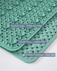 PADOOR Bathtub - Mat Non Slip with Suction Cups and Drain Holes, Machine Washable Shower Mat Anti Slip Bath Mat for Tub for Kids (14"x27" Gray) - 7DAY'S