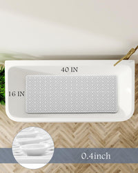 PADOOR Bathtub - Mat Non Slip with Suction Cups and Drain Holes, Machine Washable Shower Mat Anti Slip Bath Mat for Tub for Kids (14"x27" Gray) - 7DAY'S