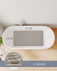 PADOOR Bathtub - Mat Non Slip with Suction Cups and Drain Holes, Machine Washable Shower Mat Anti Slip Bath Mat for Tub for Kids (14"x27" Gray) - 7DAY'S