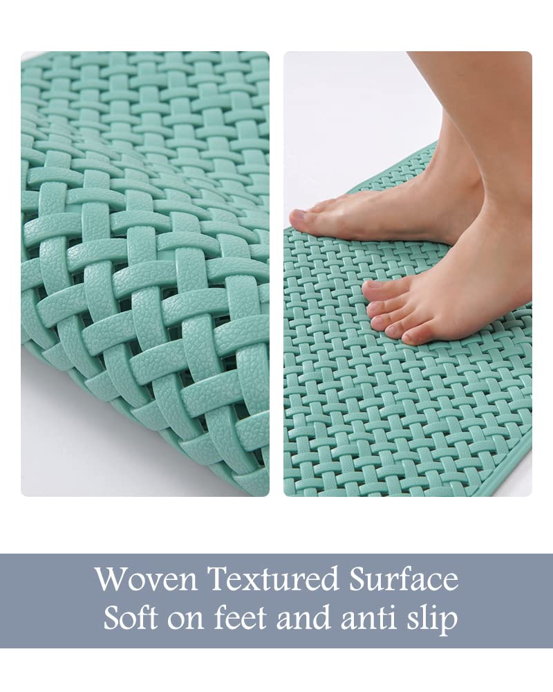 PADOOR Bathtub - Mat Non Slip with Suction Cups and Drain Holes, Machine Washable Shower Mat Anti Slip Bath Mat for Tub for Kids (14"x27" Gray) - 7DAY'S