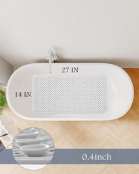 PADOOR Bathtub - Mat Non Slip with Suction Cups and Drain Holes, Machine Washable Shower Mat Anti Slip Bath Mat for Tub for Kids (14"x27" Gray) - 7DAY'S