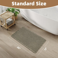 PADOOR Checkered Bath Mat, Super Absorbent Non Slip Bath Mats for Bathroom Floor 3D Two Tone Woven Bathroom Mat with Tassels Machine Washable Bathroom Rugs Beside Tub, 17" x 24", Brown & Cream - 7DAY'S