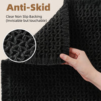PADOOR Checkered Bath Mat, Super Absorbent Non Slip Bath Mats for Bathroom Floor 3D Two Tone Woven Bathroom Mat with Tassels Machine Washable Bathroom Rugs Beside Tub, 17" x 24", Brown & Cream - 7DAY'S