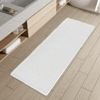 PADOOR Checkered Bath Mat, Super Absorbent Non Slip Bath Mats for Bathroom Floor 3D Two Tone Woven Bathroom Mat with Tassels Machine Washable Bathroom Rugs Beside Tub, 17" x 24", Brown & Cream - 7DAY'S
