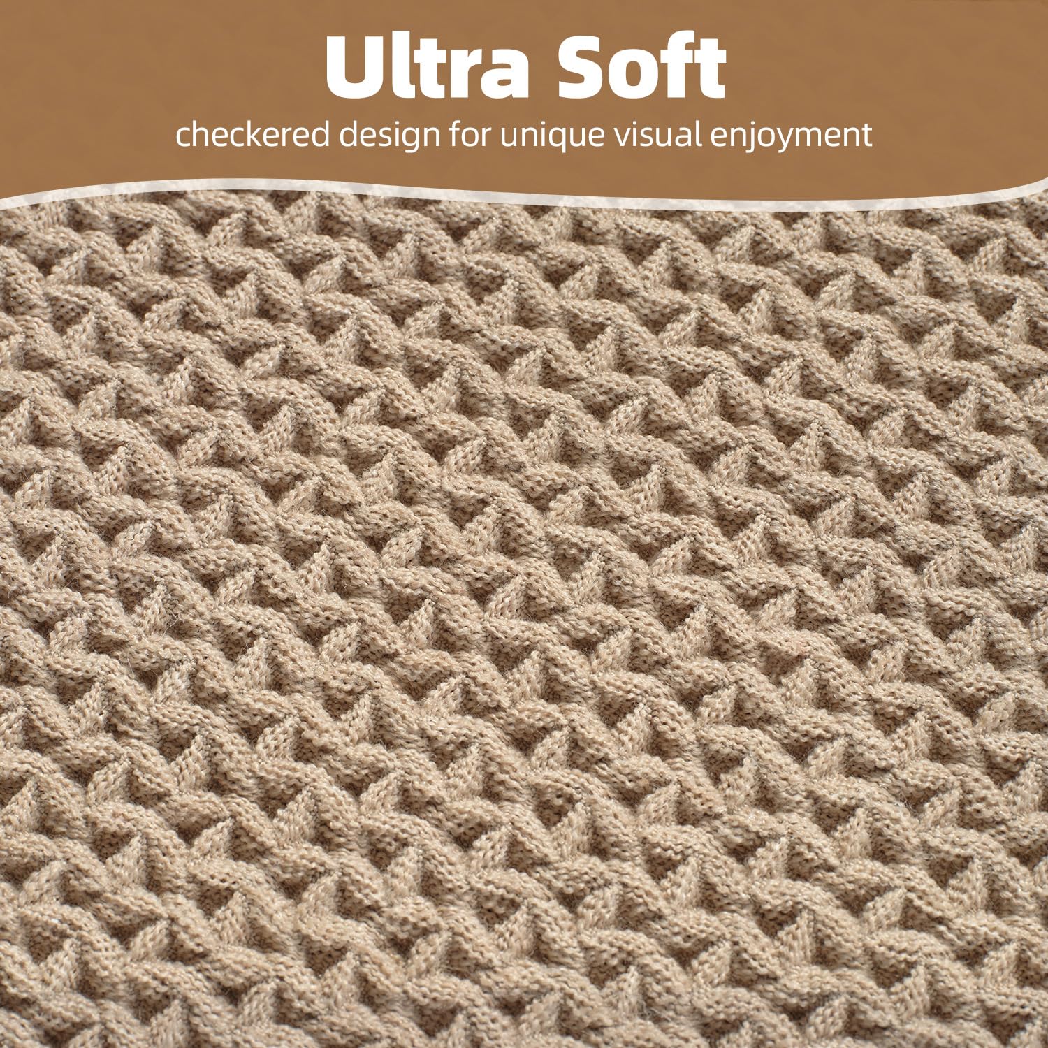 PADOOR Checkered Bath Mat, Super Absorbent Non Slip Bath Mats for Bathroom Floor 3D Two Tone Woven Bathroom Mat with Tassels Machine Washable Bathroom Rugs Beside Tub, 17" x 24", Brown & Cream - 7DAY'S