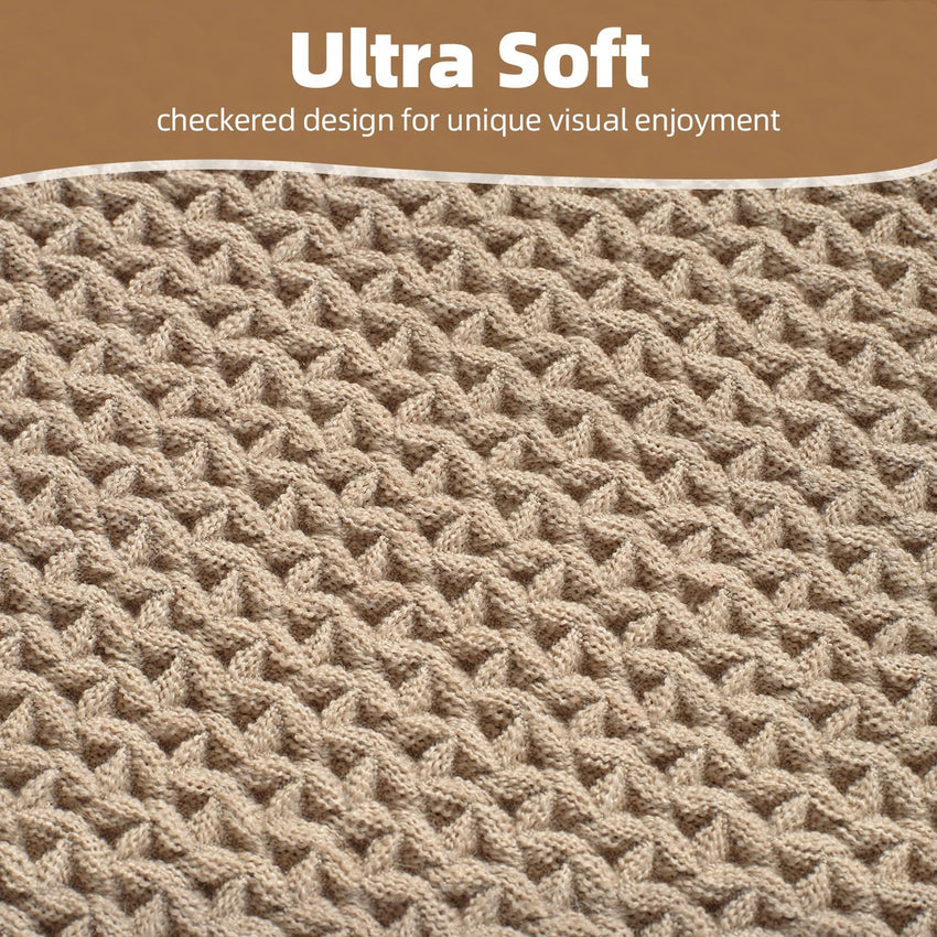 PADOOR Checkered Bath Mat, Super Absorbent Non Slip Bath Mats for Bathroom Floor 3D Two Tone Woven Bathroom Mat with Tassels Machine Washable Bathroom Rugs Beside Tub, 17" x 24", Brown & Cream - 7DAY'S