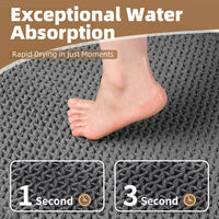 PADOOR Checkered Bath Mat, Super Absorbent Non Slip Bath Mats for Bathroom Floor 3D Two Tone Woven Bathroom Mat with Tassels Machine Washable Bathroom Rugs Beside Tub, 17" x 24", Brown & Cream - 7DAY'S