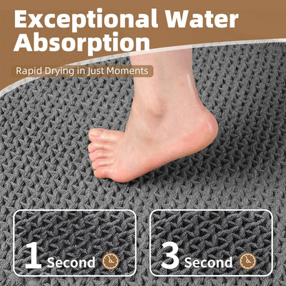PADOOR Checkered Bath Mat, Super Absorbent Non Slip Bath Mats for Bathroom Floor 3D Two Tone Woven Bathroom Mat with Tassels Machine Washable Bathroom Rugs Beside Tub, 17" x 24", Brown & Cream - 7DAY'S