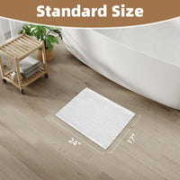 PADOOR Checkered Bath Mat, Super Absorbent Non Slip Bath Mats for Bathroom Floor 3D Two Tone Woven Bathroom Mat with Tassels Machine Washable Bathroom Rugs Beside Tub, 17" x 24", Brown & Cream - 7DAY'S
