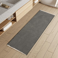 PADOOR Checkered Bath Mat, Super Absorbent Non Slip Bath Mats for Bathroom Floor 3D Two Tone Woven Bathroom Mat with Tassels Machine Washable Bathroom Rugs Beside Tub, 17" x 24", Brown & Cream - 7DAY'S